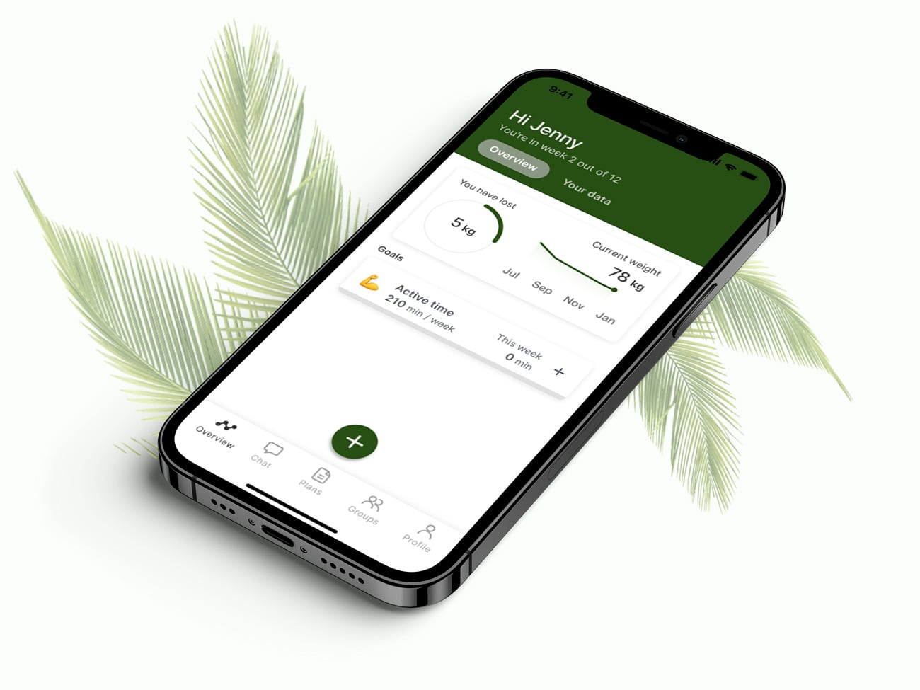 A mockup of the coaching app showcasing the features.